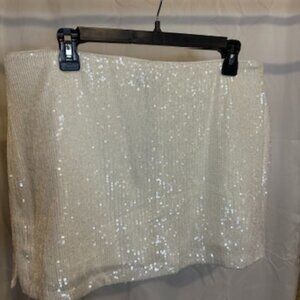 Express White Sequin Skort – Women’s Size L, New With Tags